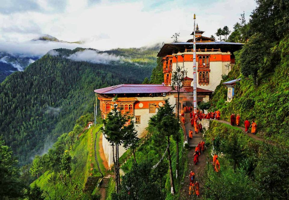 Taktsang Monastery on its cliff ledge above the Paro valley